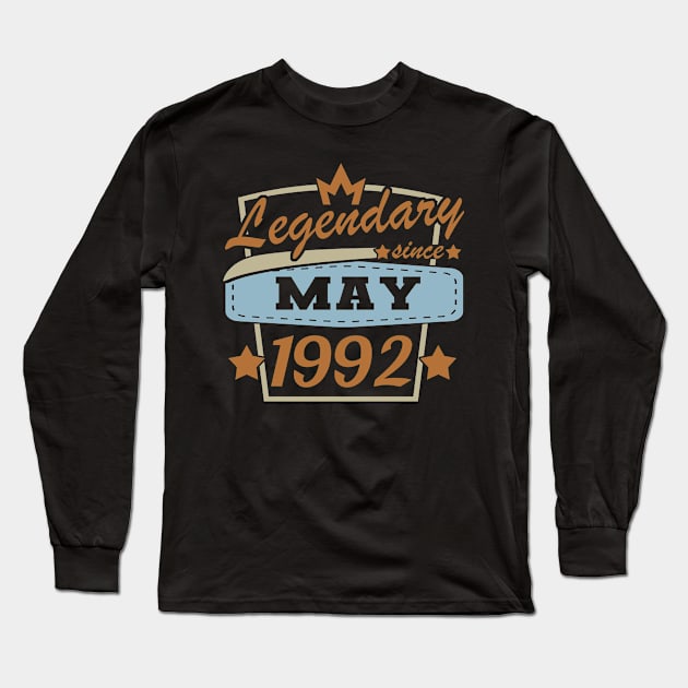 30th Birthday Sayings May 1992 Birthday Long Sleeve T-Shirt by HBfunshirts